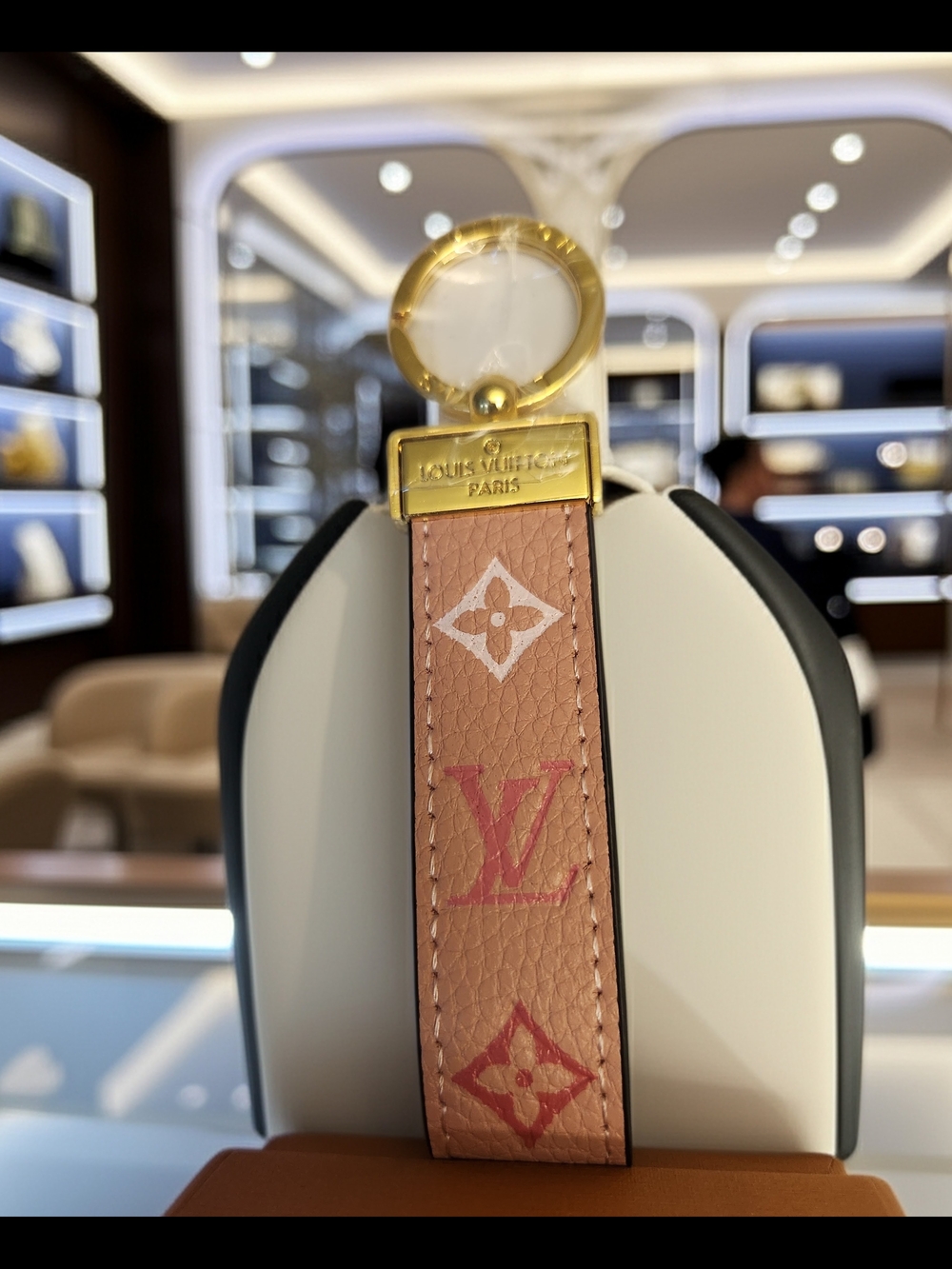 Louis Vuitton Pink Monogram Leather Key Ring Strap